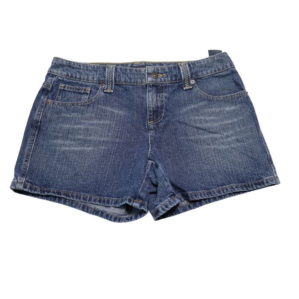 Tommy Hilfiger Low Rise Denim Shorts casual summer Blue Flap Pocket Size 6 Y2K